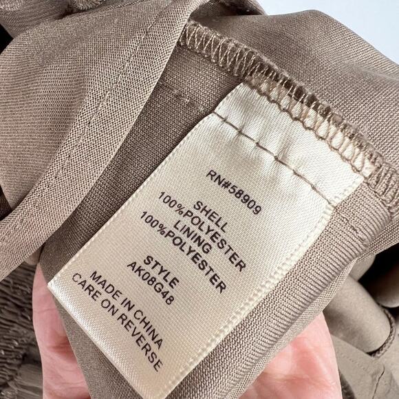 Chelsea & Violet Brown Ruffle Shoulder Party Dress S - Picture 5 of 15